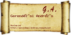 Gerendási András névjegykártya